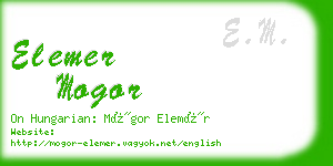 elemer mogor business card